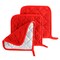 Lavish Home Set Of 3 Red Pot Holders Heat 7.25X6.5 Machine Washable
